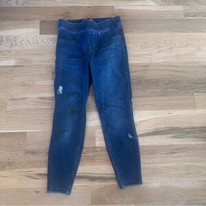 Spanx Stretchy Jeggings Small Petite Distressed with Raw Hem